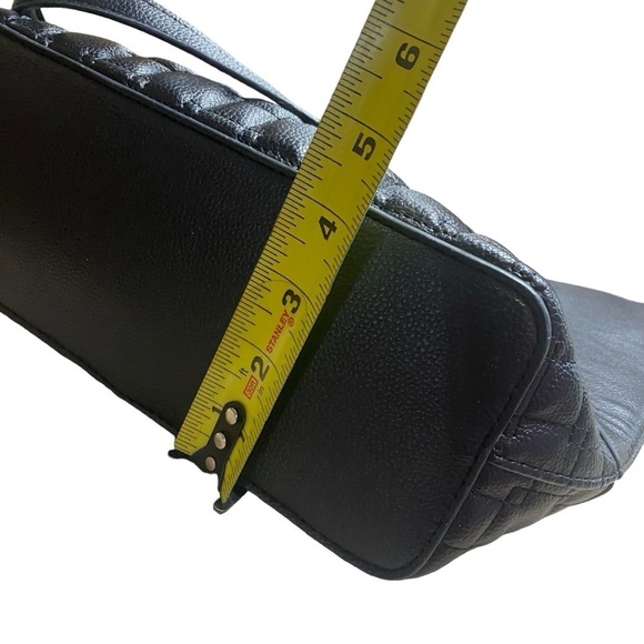 Anne Klein Black Chain Strap Pebble Faux Leather Part Quilted Shoulder Tote Bag - Picture 13 of 15